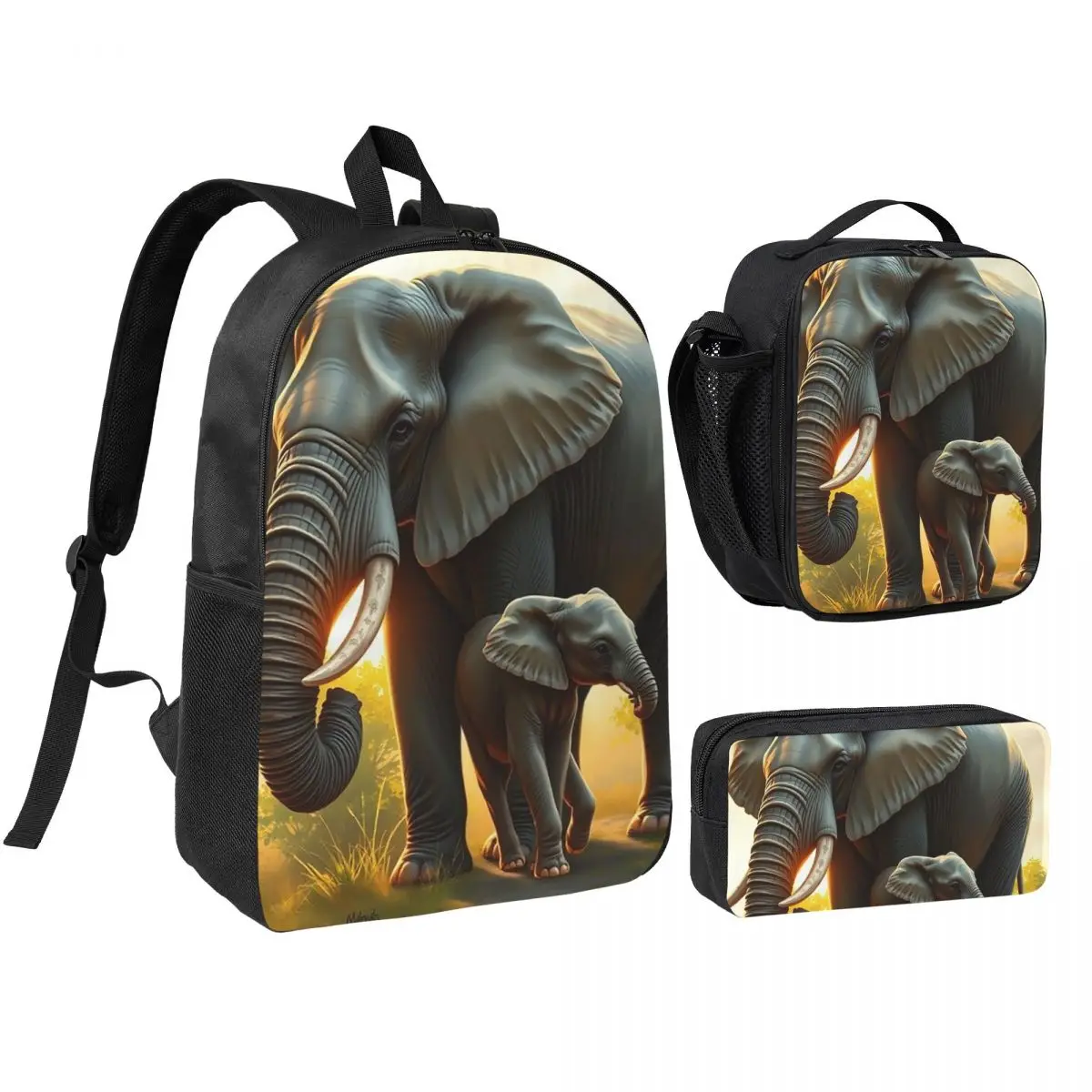 A Majestic Elephant With Her Baby Elephant Backpack Student BookBag School Bag Shoulder Bags 3ps Insulated Lunch Bag Pencil Case
A Majestic Elephant With Her Baby Elephant Backpack Student BookBag School Bag Shoulder Bags 3ps Insulated Lunch Bag Pencil Case