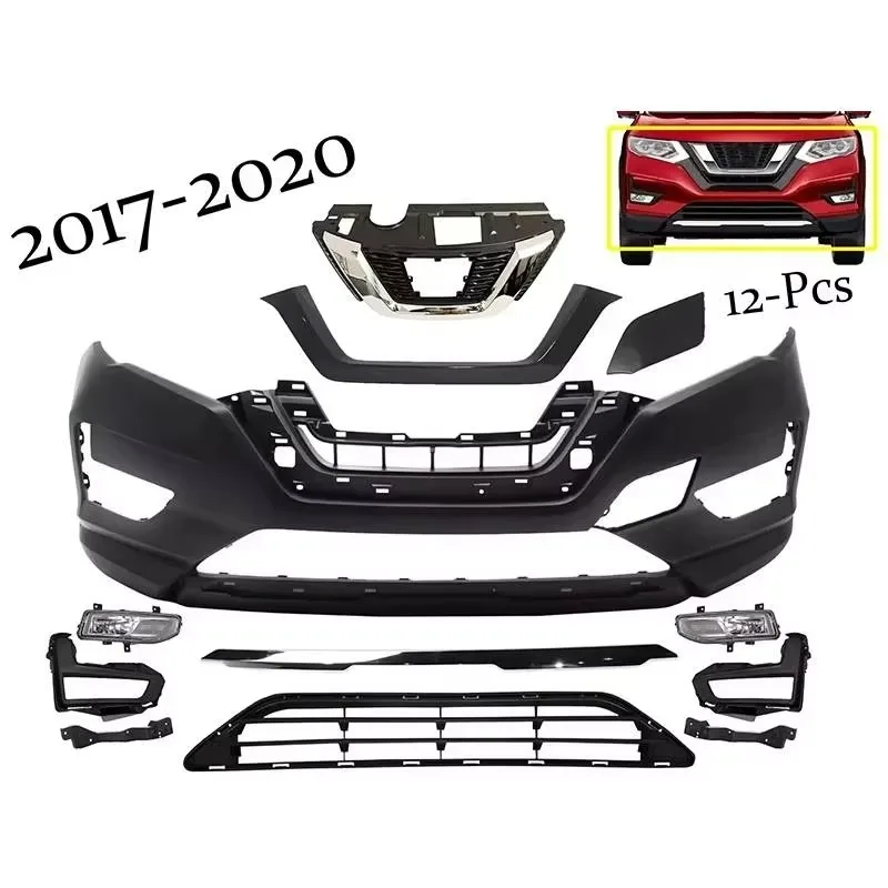 Suitable for Nissan Rogue 2017-2020 Front Bumper Front Upper Lower Grille/Grill Trim/Fog Lamp Kit Fog Chrome Trim
Suitable for Nissan Rogue 2017-2020 Front Bumper Front Upper Lower Grille/Grill Trim/Fog Lamp Kit Fog Chrome Trim