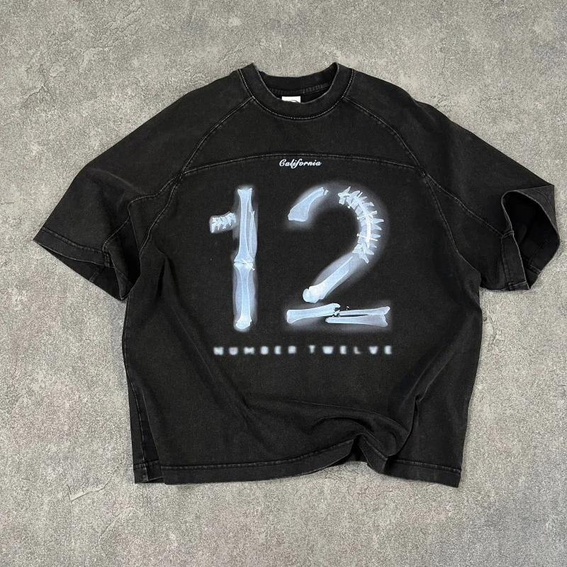 Heavyweight Cotton Vintage Y2K Streetwear T Shirt Unisex Oversized Number 12 Print Distressed Washed Raglan Sleeve Casual Tee
Heavyweight Cotton Vintage Y2K Streetwear T Shirt Unisex Oversized Number 12 Print Distressed Washed Raglan Sleeve Casual Tee