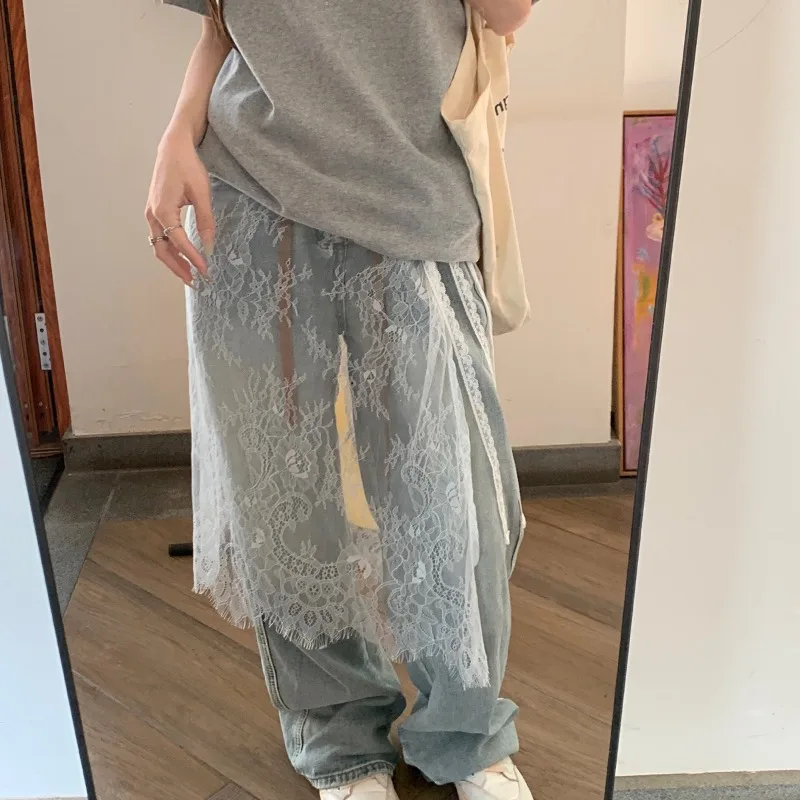 Midi Skirts Women Lace Drawstring Design Elegant Korean Style Spring Summer A-line High Waist Irregular Side Slit Fashion Street
Midi Skirts Women Lace Drawstring Design Elegant Korean Style Spring Summer A-line High Waist Irregular Side Slit Fashion Street