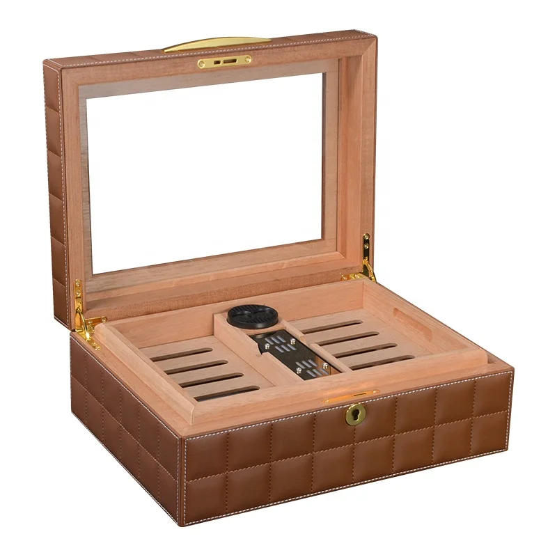 Volenx Factory Wholesale pu leather Cedar Humidor Cases Travel Leather brown color Cigar Case
Volenx Factory Wholesale pu leather Cedar Humidor Cases Travel Leather brown color Cigar Case