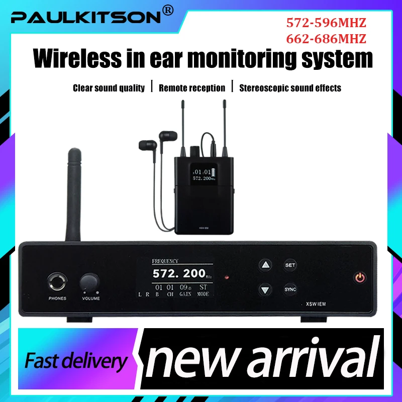 24 bit digital DSP processor audio XSW stereo wireless in ear monitoring system XS in ear monitoring, with 1 Bodypack
24 bit digital DSP processor audio XSW stereo wireless in ear monitoring system XS in ear monitoring, with 1 Bodypack