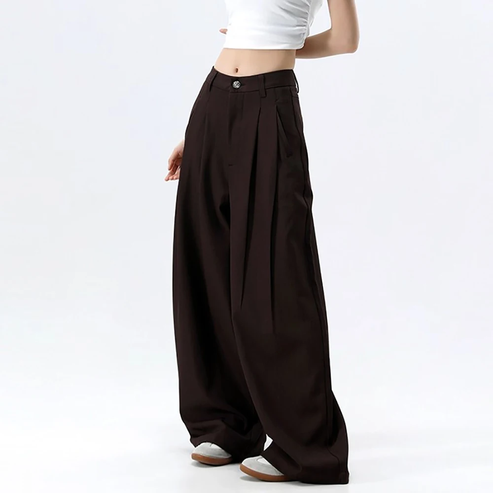 Женский костюм с высокой талией, прямые офисные женские корейские модные брюки, повседневные свободные женские плиссированные брюки на пуговицах, новинка 2025 г.
Женский костюм с высокой талией, прямые офисные женские корейские модные брюки, повседневные свободные женские плиссированные брюки на пуговицах, новинка 2025 г.