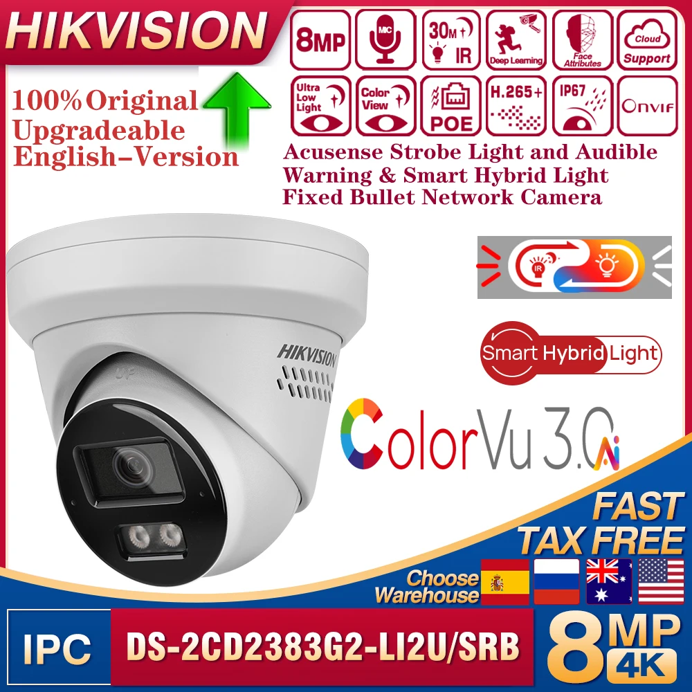 Hikvision DS-2CD2383G2-LI2U/SL(RB) POE ColorVU3.0 Стробоскоп Звуковое предупреждение Умная гибридная сетевая камера с фиксированной турелью
Hikvision DS-2CD2383G2-LI2U/SL(RB) POE ColorVU3.0 Стробоскоп Звуковое предупреждение Умная гибридная сетевая камера с фиксированной турелью