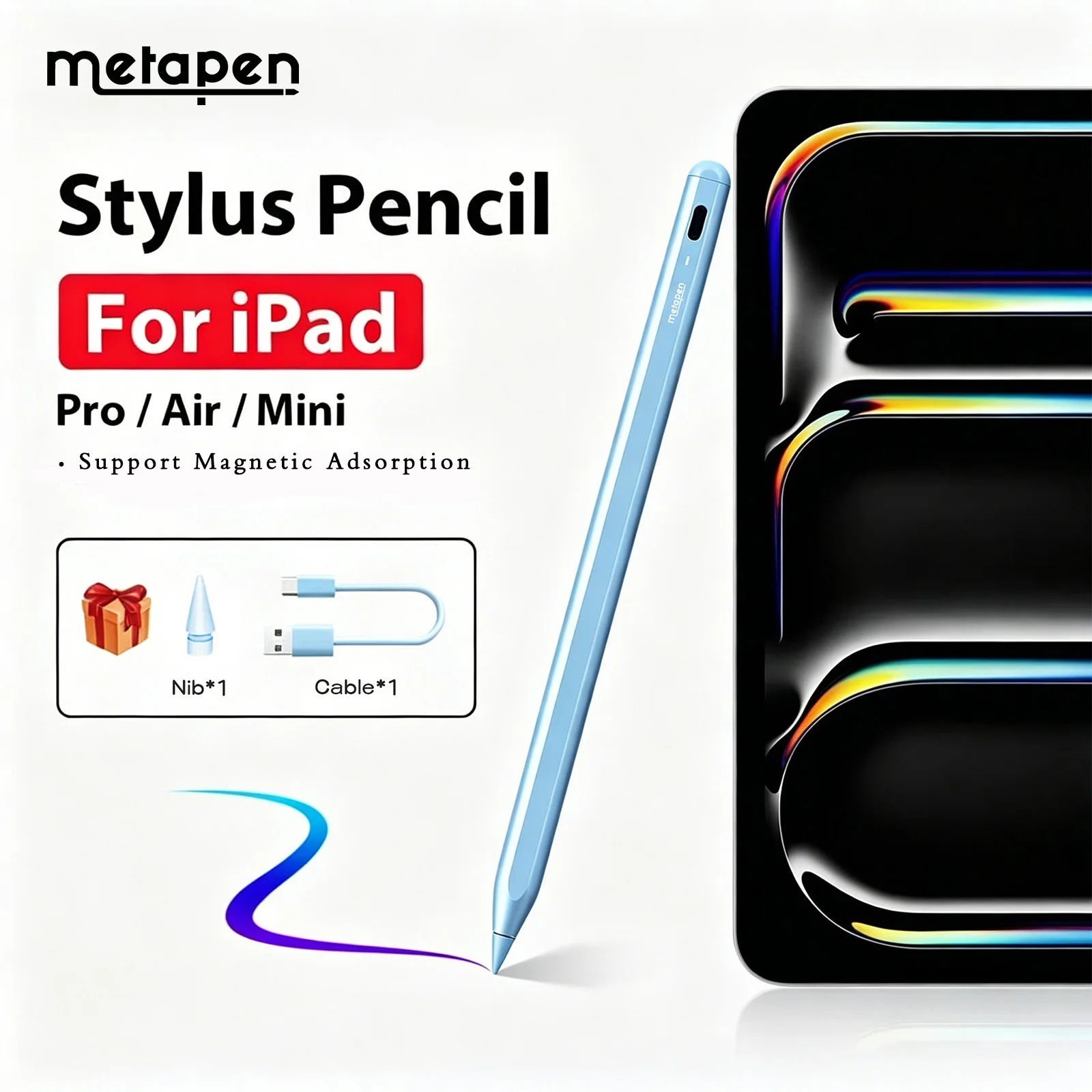Metapen A8 Pencil for Apple Pencil 2018-2026 4Min Fast Charge,Magnetic Attachment Stylus Pen for iPad Pro, Air, Mini 5/6th
Metapen A8 Pencil for Apple Pencil 2018-2026 4Min Fast Charge,Magnetic Attachment Stylus Pen for iPad Pro, Air, Mini 5/6th