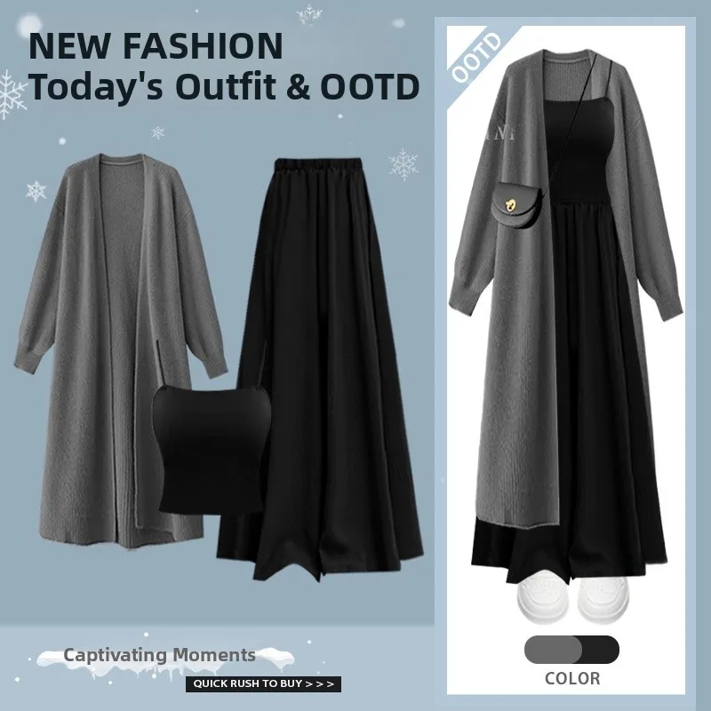 plus Size Autumn Winter Set Women's 2025 New Korean Style Open Cardigan Jacket Slimming Pants Skirt Three Piece Set
plus Size Autumn Winter Set Women's 2025 New Korean Style Open Cardigan Jacket Slimming Pants Skirt Three Piece Set
