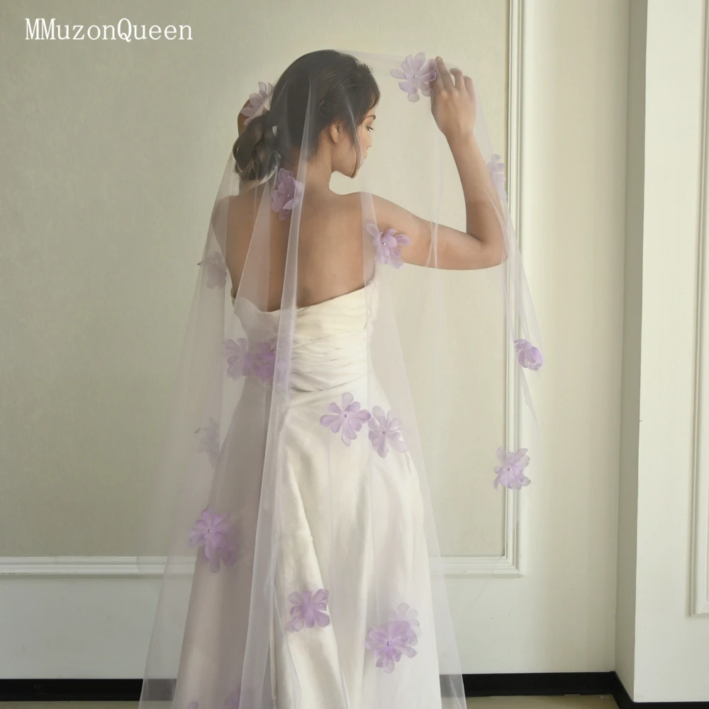 TOPQUEEN Свадебная фата с 3d цветами лаванды, церковная одноразовая свадебная фальшь на открытом воздухе, однослойная фата, настраиваемая M158
TOPQUEEN Свадебная фата с 3d цветами лаванды, церковная одноразовая свадебная фальшь на открытом воздухе, однослойная фата, настраиваемая M158