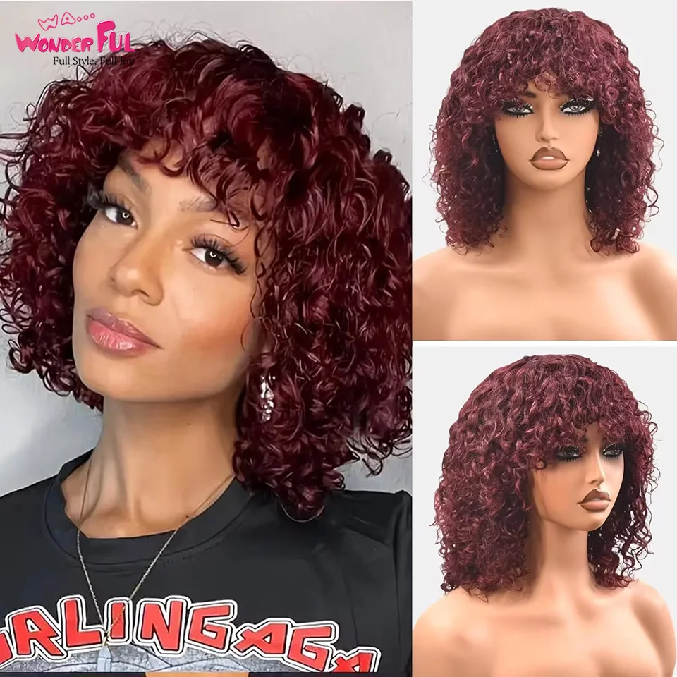 Wonderful Brazilian Remy Hair 99J Curly Wigs Human Hair Short P4/30 Jerry Curly Wigs With Bangs 1B# for Black Women Wigs Hair
Wonderful Brazilian Remy Hair 99J Curly Wigs Human Hair Short P4/30 Jerry Curly Wigs With Bangs 1B# for Black Women Wigs Hair