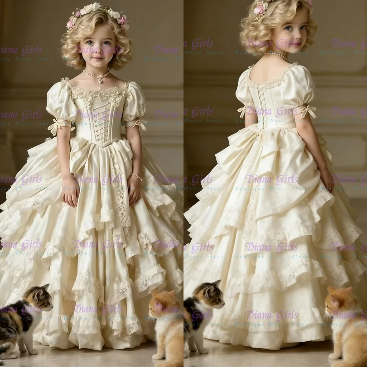 Quality Gorgeous Champagne Flower Girl Dress Organza Fluffy Lace Applique For Wedding Ball Princess Birthday Communion Gowns
Quality Gorgeous Champagne Flower Girl Dress Organza Fluffy Lace Applique For Wedding Ball Princess Birthday Communion Gowns