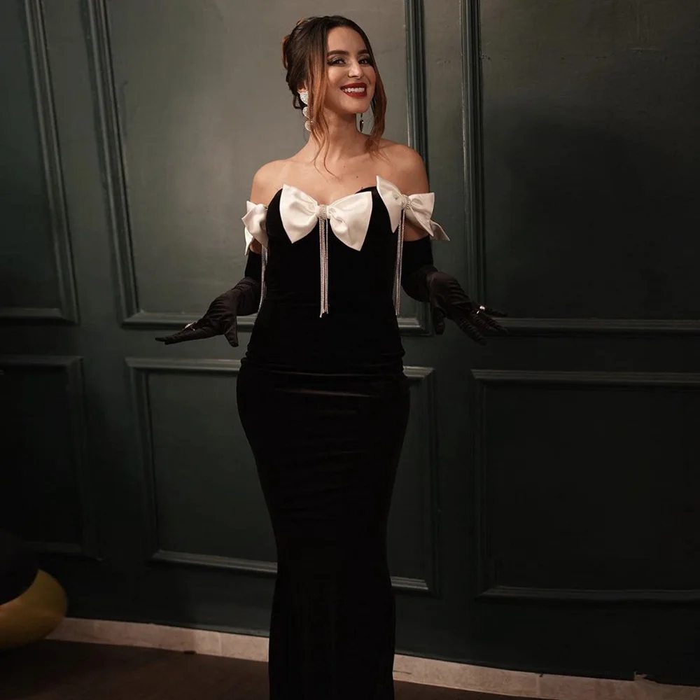 Women Celebrity Sexy Off Shoulder Bow Tie Diamonds Black Maxi Long Bandage Dress 2025 Knitted Elegant Evening Club Party Outfit 
Women Celebrity Sexy Off Shoulder Bow Tie Diamonds Black Maxi Long Bandage Dress 2025 Knitted Elegant Evening Club Party Outfit