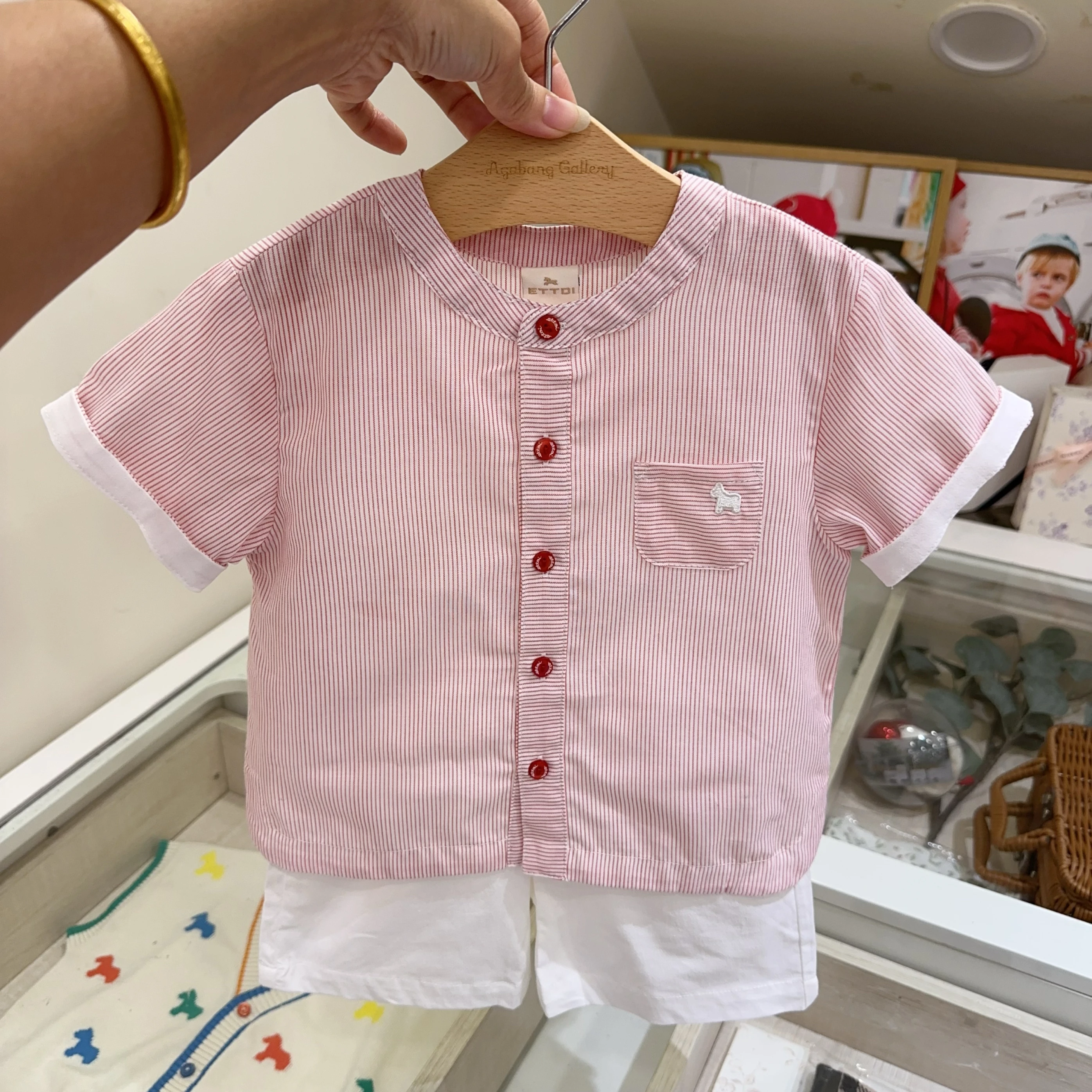 Baby Children's Summer Fashionable Pink Stripes round Neck Short Sleeve Shirt Shorts Set Kids' Clothing Korean Style All Seasons
Baby Children's Summer Fashionable Pink Stripes round Neck Short Sleeve Shirt Shorts Set Kids' Clothing Korean Style All Seasons