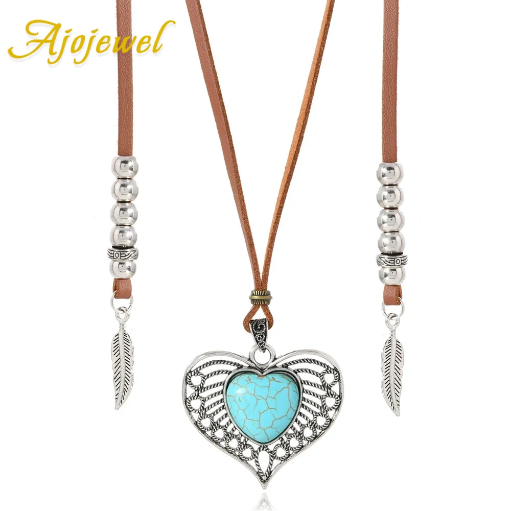Ajojewel Silver-color Hollow Heart Vintage Necklace Bohemian Style Leather Jewelry Valentine's Day Gifts
Ajojewel Silver-color Hollow Heart Vintage Necklace Bohemian Style Leather Jewelry Valentine's Day Gifts