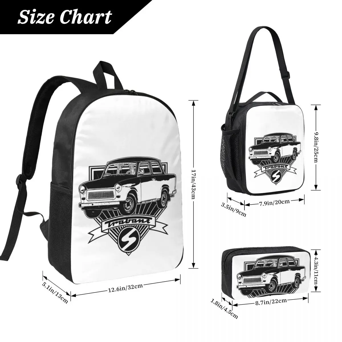 Trabant 601 Backpack Student Boys Girls BookBag School Bag Computer Shoulder Bags 3ps Insulated Lunch Bag Pencil Case
Trabant 601 Backpack Student Boys Girls BookBag School Bag Computer Shoulder Bags 3ps Insulated Lunch Bag Pencil Case