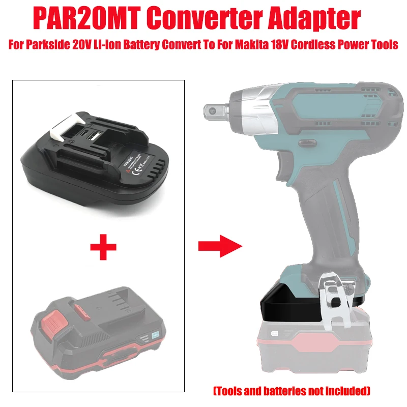 For Parkside 20V Lithium Batteries PARK20MT Adapter Converter Compatible with For Makita 18V Li-ion Battery Cordless Power Tools
For Parkside 20V Lithium Batteries PARK20MT Adapter Converter Compatible with For Makita 18V Li-ion Battery Cordless Power Tools