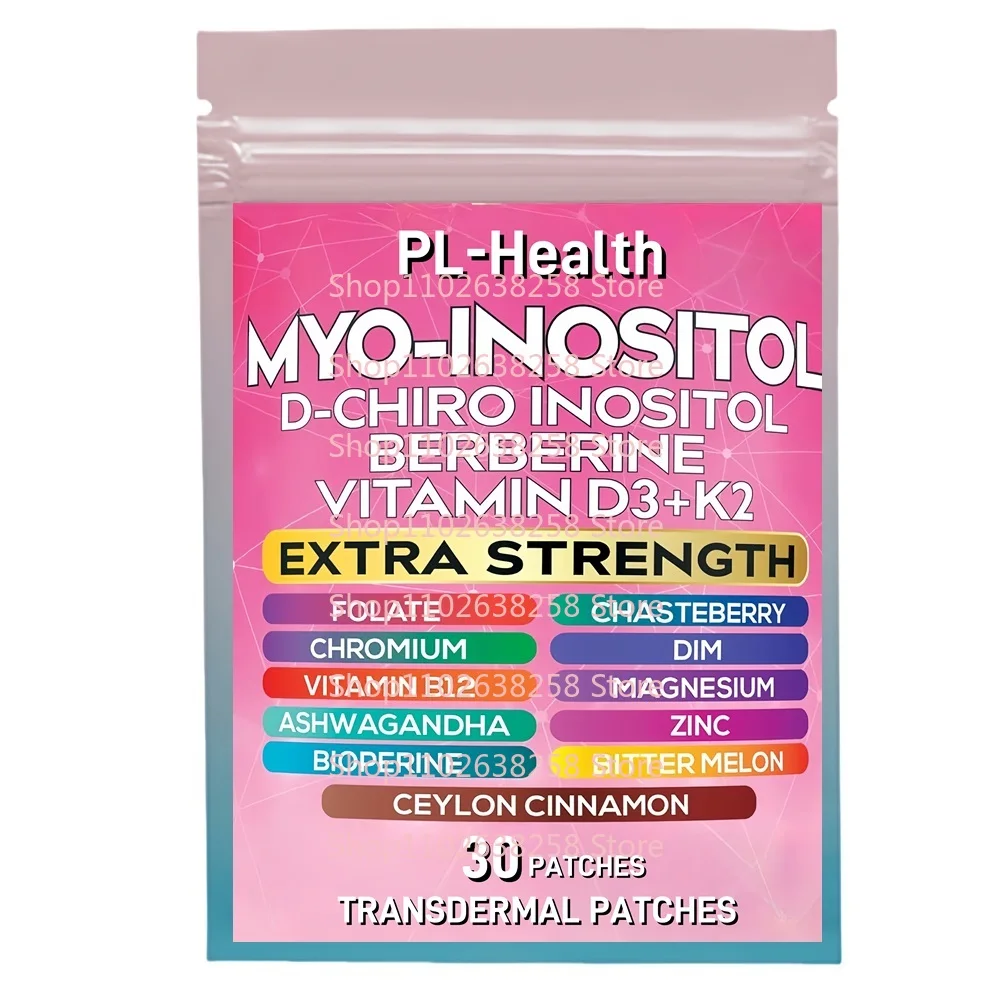 30 Patches Myo Inositol Transdermal Patches With D-Chiro Inositol, Folate,Chasteberry - Ovarian Health & Menstrual Cycle Support
30 Patches Myo Inositol Transdermal Patches With D-Chiro Inositol, Folate,Chasteberry - Ovarian Health & Menstrual Cycle Support