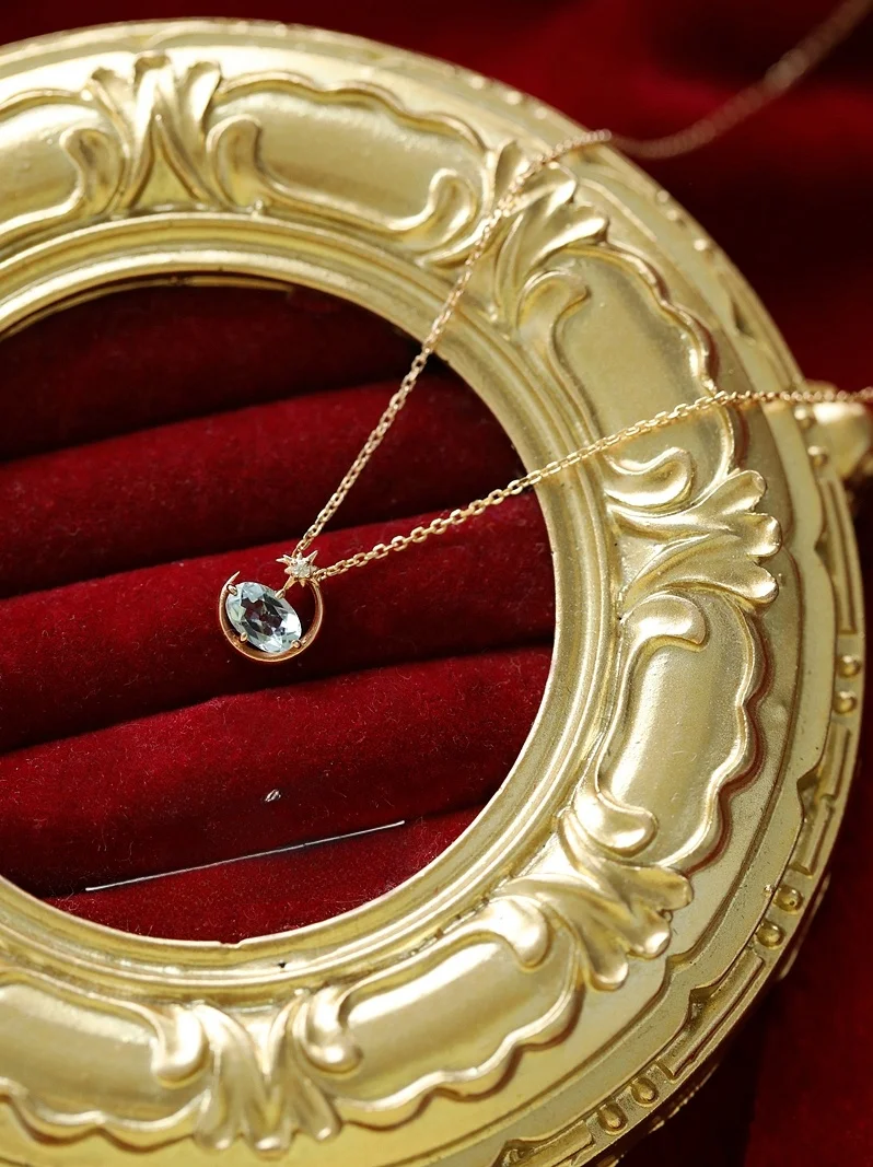 l Морской синий топаз Луна Звезда 925, посеребренное золотое ожерелье, ювелирные изделия с чистой положительной энергией для женщин, корейский Sle Faion...
l Морской синий топаз Луна Звезда 925, посеребренное золотое ожерелье, ювелирные изделия с чистой положительной энергией для женщин, корейский Sle Faion...