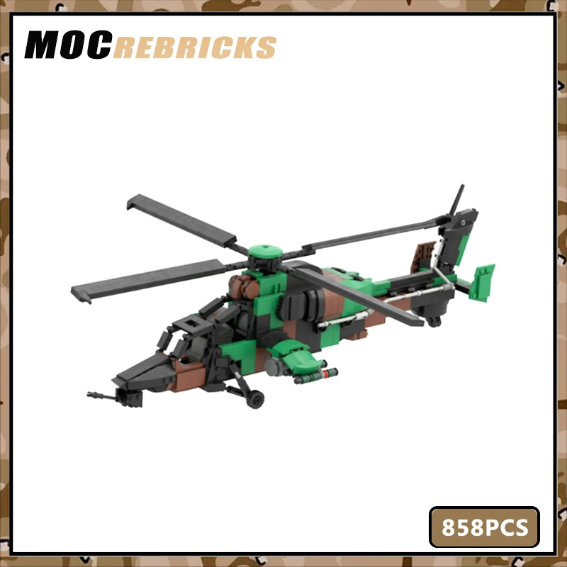 WW2 Military French Weapon Eurocopter Tiger Helicopters MOC Building Block DIY Model Toys Education Bricks Puzzle Children Gifts
WW2 Military French Weapon Eurocopter Tiger Helicopters MOC Building Block DIY Model Toys Education Bricks Puzzle Children Gifts