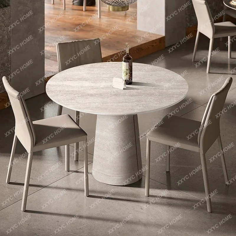 Travertine rock slab dining table minimalist small apartment living room
Travertine rock slab dining table minimalist small apartment living room