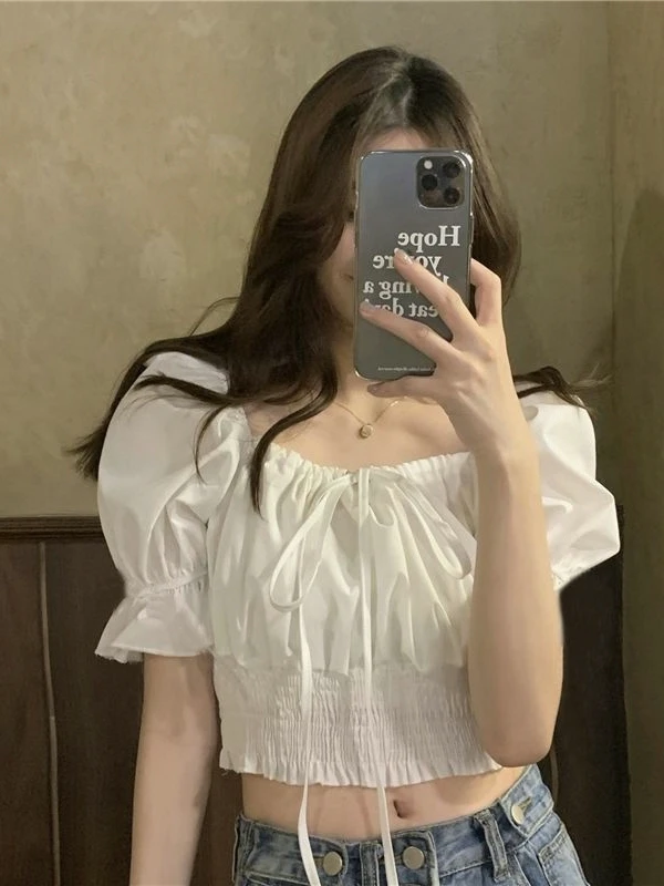 Sweet Short Bubble Sleeve Shirt Women's Fashionable Design Korean Style Gathered Waist Spring Summer New Arrival Shirt
Sweet Short Bubble Sleeve Shirt Women's Fashionable Design Korean Style Gathered Waist Spring Summer New Arrival Shirt