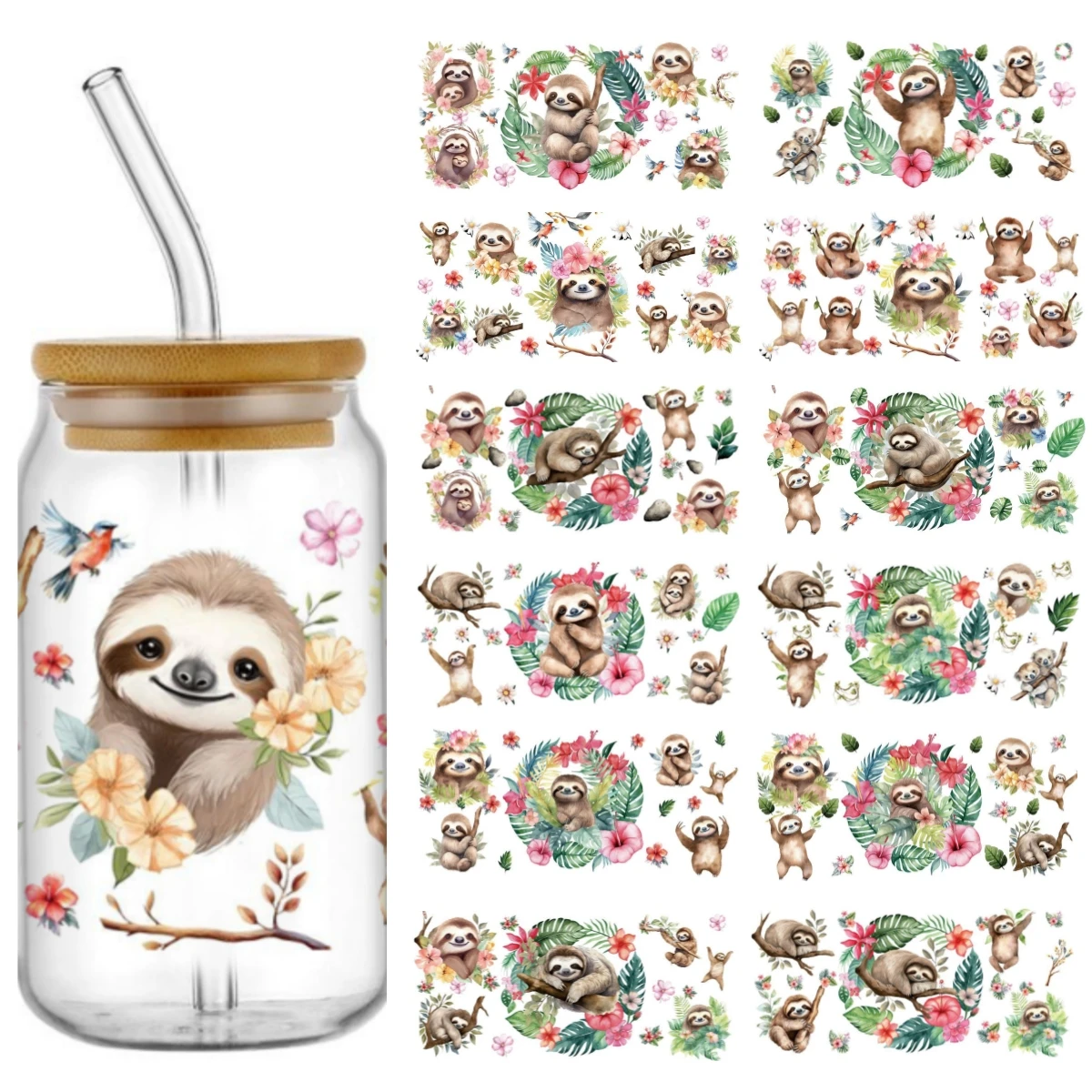 Cute sloth 16oz UV DTF Cup Wrap Cartoon Libbey Glass Beer Can Tumbler Transfer Stickers Waterproof Permanent Adhesive
Cute sloth 16oz UV DTF Cup Wrap Cartoon Libbey Glass Beer Can Tumbler Transfer Stickers Waterproof Permanent Adhesive