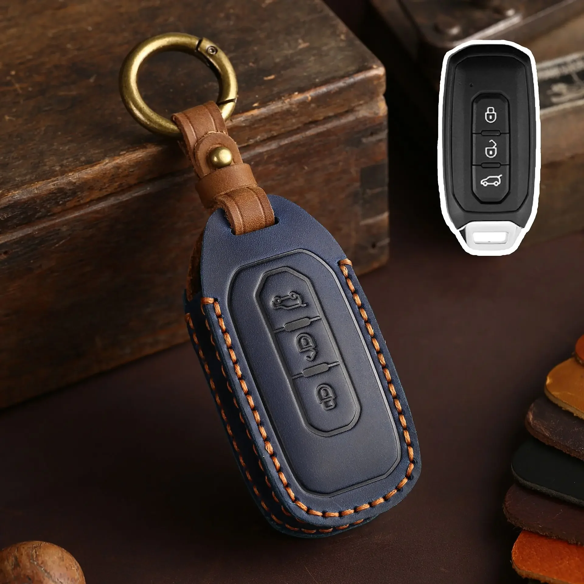 1pc Handmade Leather Car Smart Remote Key Cover Case For Ford Territory EV Bag Shell Holder Protector Key Chain Auto Accessories
1pc Handmade Leather Car Smart Remote Key Cover Case For Ford Territory EV Bag Shell Holder Protector Key Chain Auto Accessories