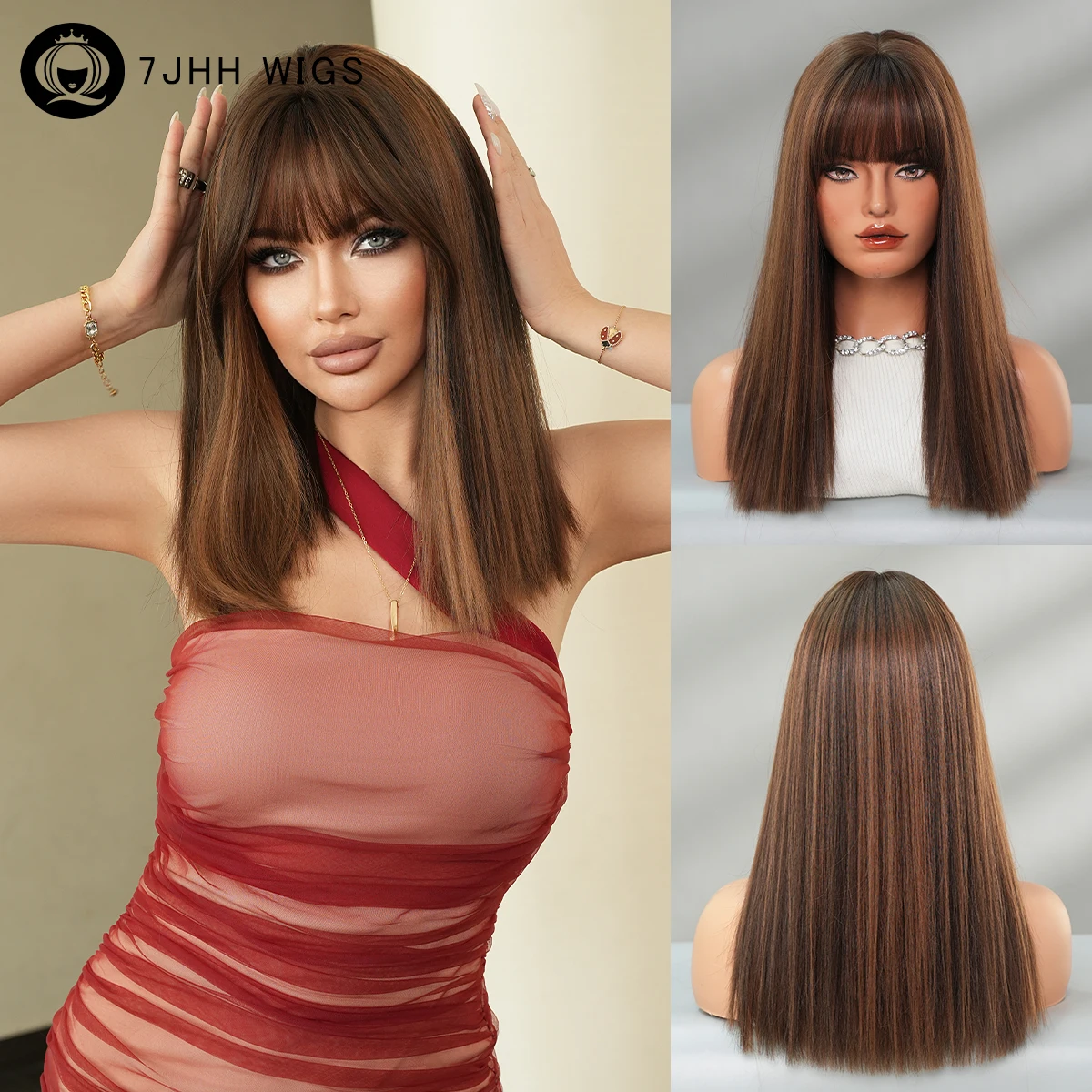 Shoulder Length Straight Brown Wig for Women Synthetic Heat-Resistant Modest Fashion Wear and Go Chocolate Wigs with Neat Bangs
Shoulder Length Straight Brown Wig for Women Synthetic Heat-Resistant Modest Fashion Wear and Go Chocolate Wigs with Neat Bangs