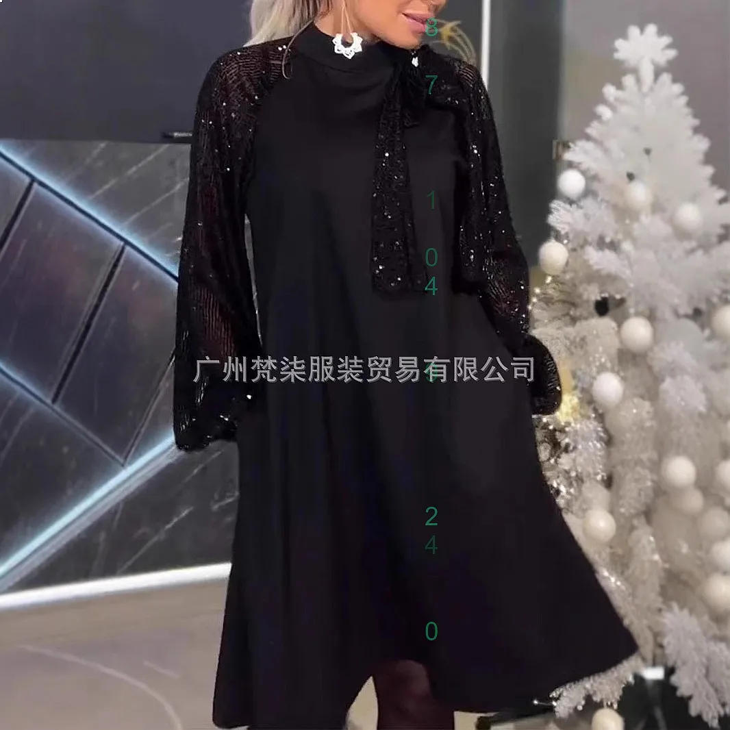 Fashion Sequin Patchwork Long Sleeve Dress For Women Spring Summer Party Evening Dresses
Fashion Sequin Patchwork Long Sleeve Dress For Women Spring Summer Party Evening Dresses