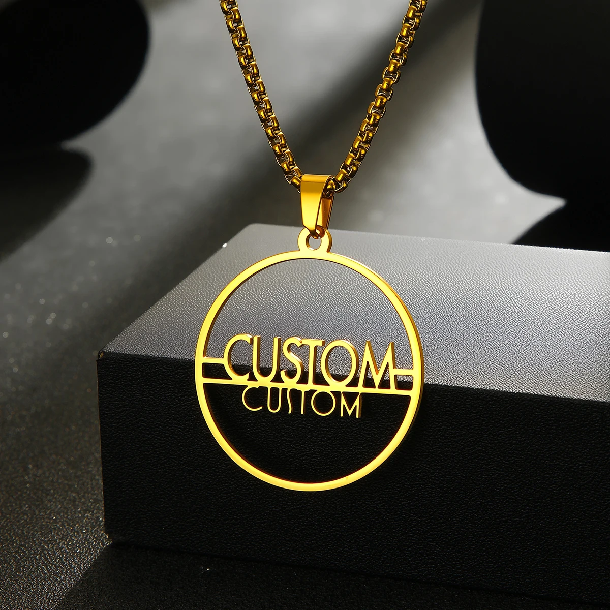 Geometric Customized Name Necklace For Women Stainless Steel Jewelry Personalised Round Pendant Necklace Christmas Gift
Geometric Customized Name Necklace For Women Stainless Steel Jewelry Personalised Round Pendant Necklace Christmas Gift