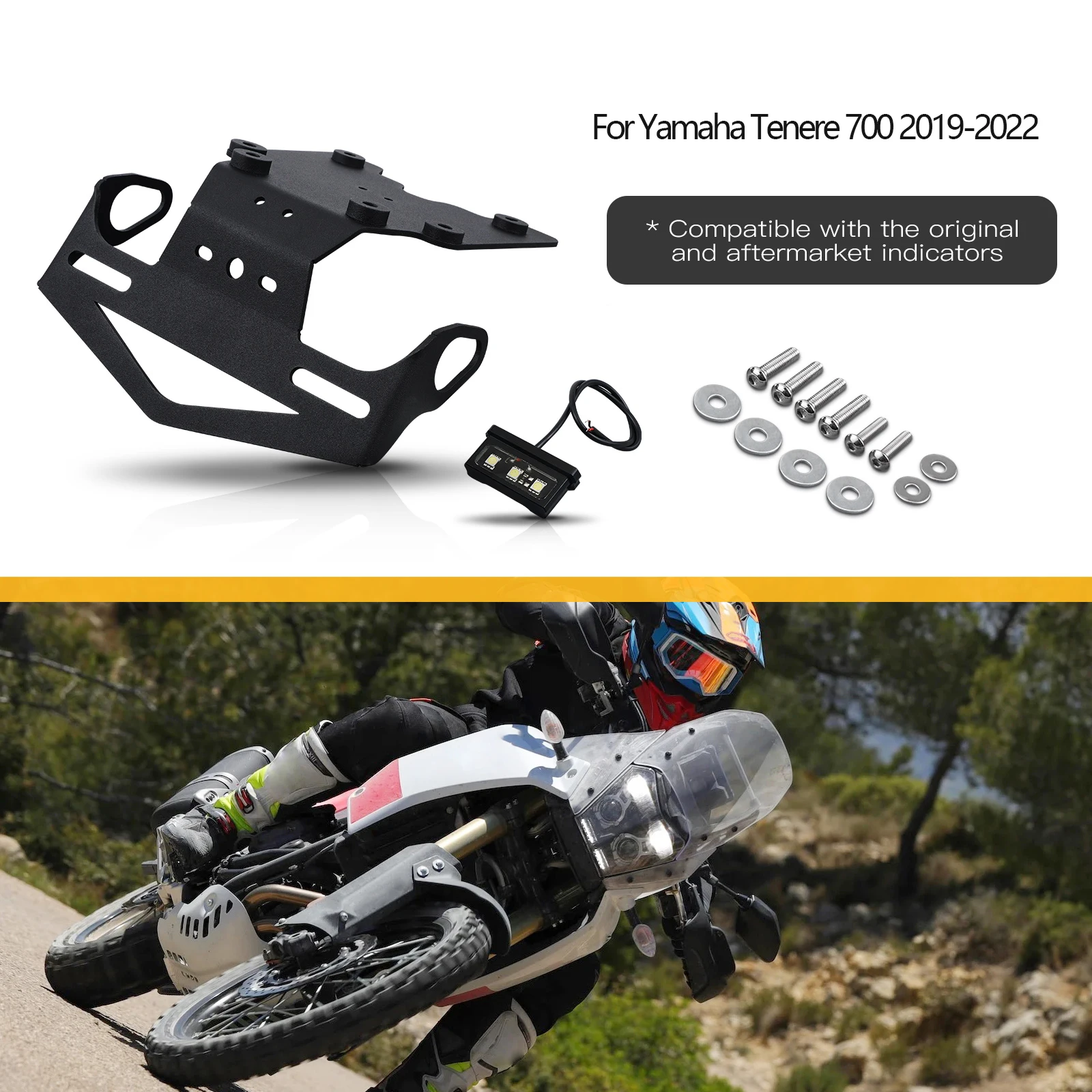 Motorcycle License Plate Holder Bracket LED Light For Yamaha Tenere 700 Tenere700 2019-2022 2023 024 Tail Tidy Fender Eliminator
Motorcycle License Plate Holder Bracket LED Light For Yamaha Tenere 700 Tenere700 2019-2022 2023 024 Tail Tidy Fender Eliminator