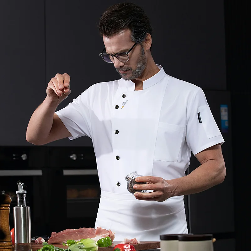 Quick-drying chef workwear short-sleeved thin kitchen clothes for catering and hotel kitchens, men's workwear set
Quick-drying chef workwear short-sleeved thin kitchen clothes for catering and hotel kitchens, men's workwear set