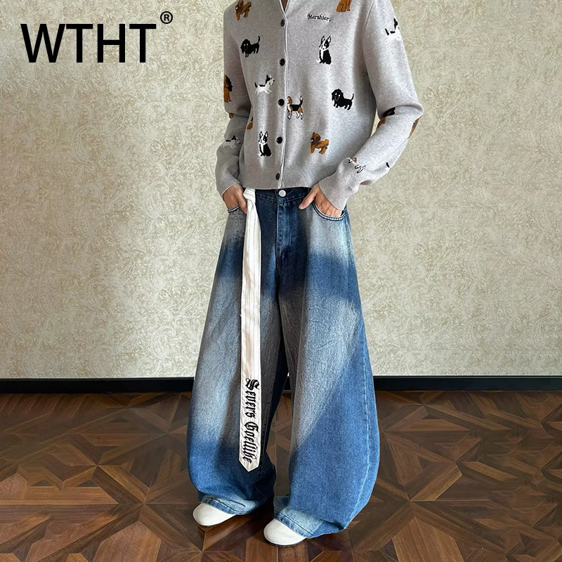 WTHT Vintage Men's Letter Embroidery Wash Do Old Denim Pants Fashion Casual Wide Leg Loose Jeans Male 2026 Spring 2A2655
WTHT Vintage Men's Letter Embroidery Wash Do Old Denim Pants Fashion Casual Wide Leg Loose Jeans Male 2026 Spring 2A2655