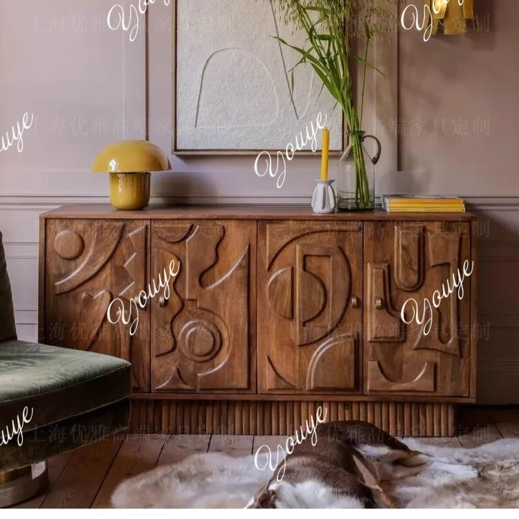 American country style solid wood dining side cabinet retro old kitchen storage living room entrance wall locker
American country style solid wood dining side cabinet retro old kitchen storage living room entrance wall locker