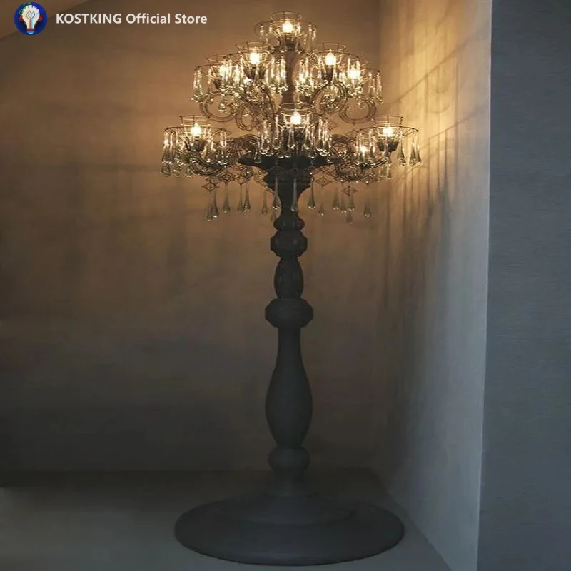 French Retro Wood Art Large Luxury Crystal Floor Lamp Export Villa Hall Corridor Lamp Entertainment Club
French Retro Wood Art Large Luxury Crystal Floor Lamp Export Villa Hall Corridor Lamp Entertainment Club