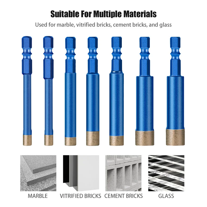 ABRB-7PCS Tile Drilling Tool Drill Bit Stone Dry Drilling Drill Bit Marble Drilling Specialized 1/4、3/8、1/2、6Mm、8Mm、10Mm、12Mm
ABRB-7PCS Tile Drilling Tool Drill Bit Stone Dry Drilling Drill Bit Marble Drilling Specialized 1/4、3/8、1/2、6Mm、8Mm、10Mm、12Mm