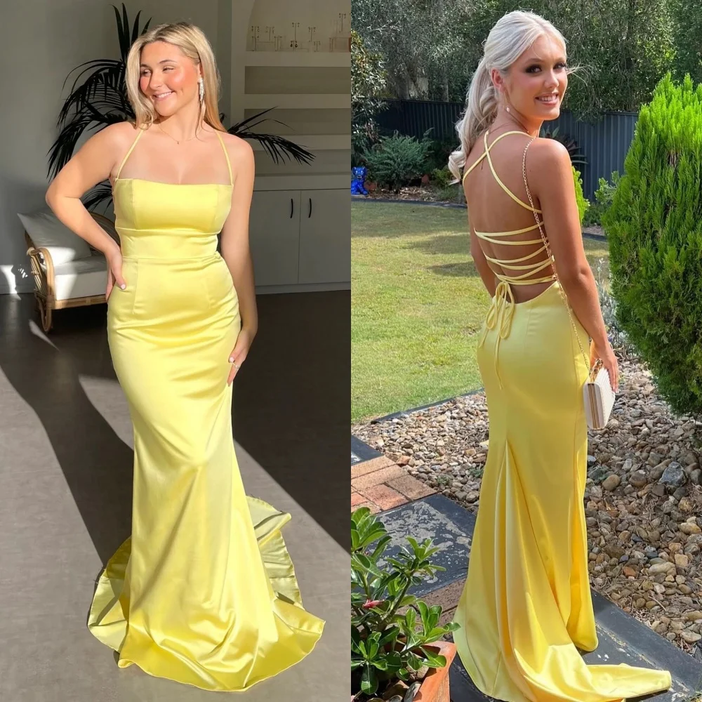 Customized Graceful Square Collar Spaghetti Straps Evening Dress Delicate Lace Up Back Celebrity Gowns Temperament Mer
Customized Graceful Square Collar Spaghetti Straps Evening Dress Delicate Lace Up Back Celebrity Gowns Temperament Mer