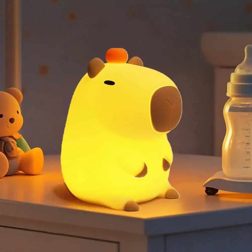 Capybara Night Light Cute Tangerine LED Bedroom Touch Animal Lamp Dimmable Silicone Nightlight for Dorm Decor Baby Boy Girl Gift
Capybara Night Light Cute Tangerine LED Bedroom Touch Animal Lamp Dimmable Silicone Nightlight for Dorm Decor Baby Boy Girl Gift