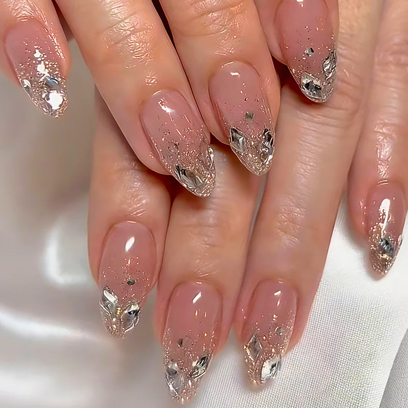 30Pcs Ice Transparent Shiny Press On Nails, Handmade Luxury Rhinestone False Nails, High-end Glitter Nail Art Tips Reusable
30Pcs Ice Transparent Shiny Press On Nails, Handmade Luxury Rhinestone False Nails, High-end Glitter Nail Art Tips Reusable