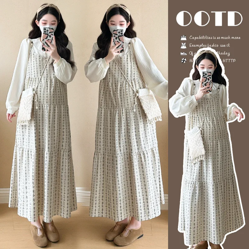 Pregnant Women's Dress Spring 2025 New Fashionable Loose Shirt French Floral Suspender Skirt Two-piece Set
Pregnant Women's Dress Spring 2025 New Fashionable Loose Shirt French Floral Suspender Skirt Two-piece Set