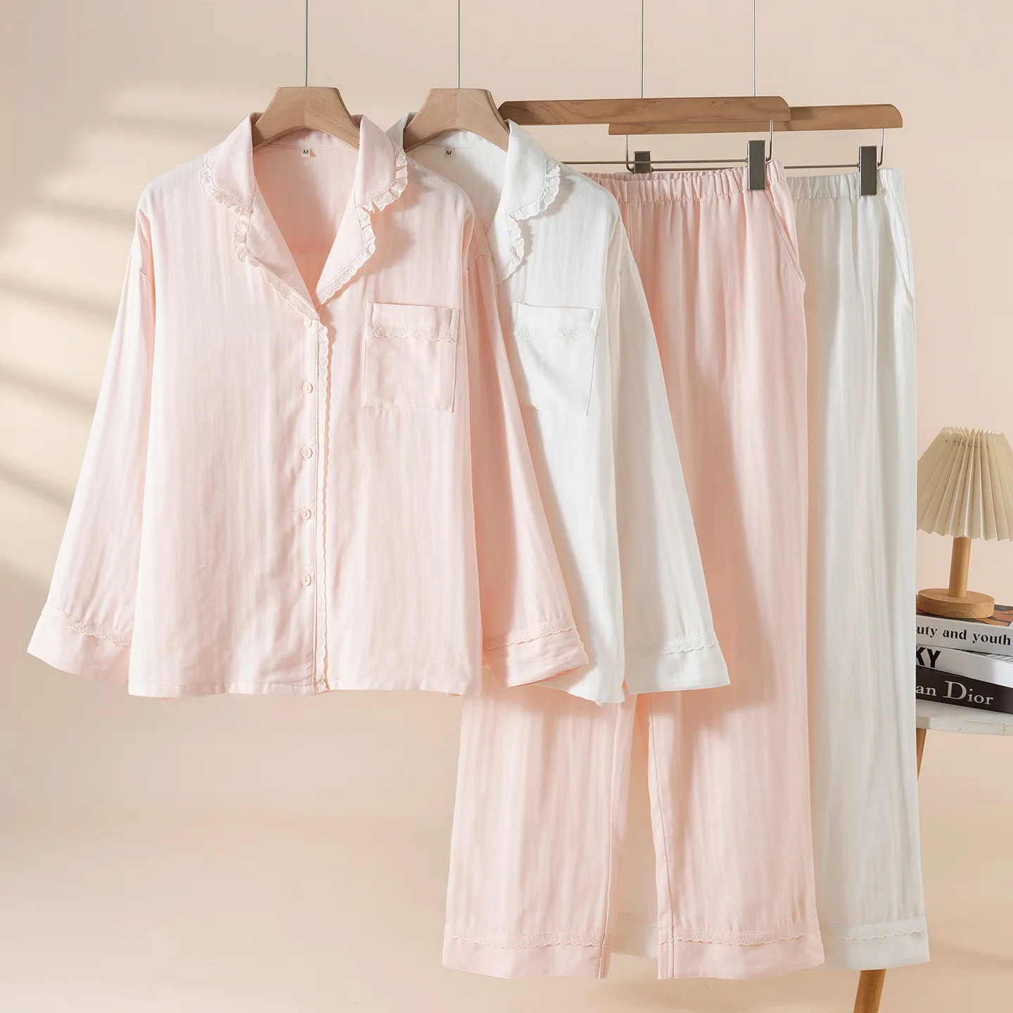 Elegant Simple Cotton Sleepwear Women's Double Layered Sleeve Long Home Clothes Air Conditioning Outwear Comfortable Breathable
Elegant Simple Cotton Sleepwear Women's Double Layered Sleeve Long Home Clothes Air Conditioning Outwear Comfortable Breathable