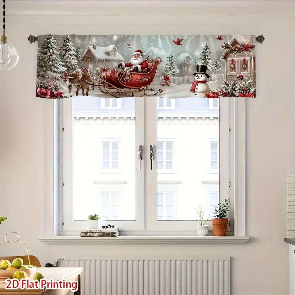 1pc Christmas Santa Sleigh Valance Curtain with Rod Pocket, Easy to Install, for Bathroom, Laundry Room, Party, Living Room
1pc Christmas Santa Sleigh Valance Curtain with Rod Pocket, Easy to Install, for Bathroom, Laundry Room, Party, Living Room