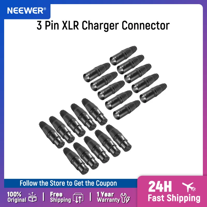 Neewer Micro Snake 3 Pin XLR Charger Connector 20pcs Audio Jack Microphone Connector with Charger Cable
Neewer Micro Snake 3 Pin XLR Charger Connector 20pcs Audio Jack Microphone Connector with Charger Cable