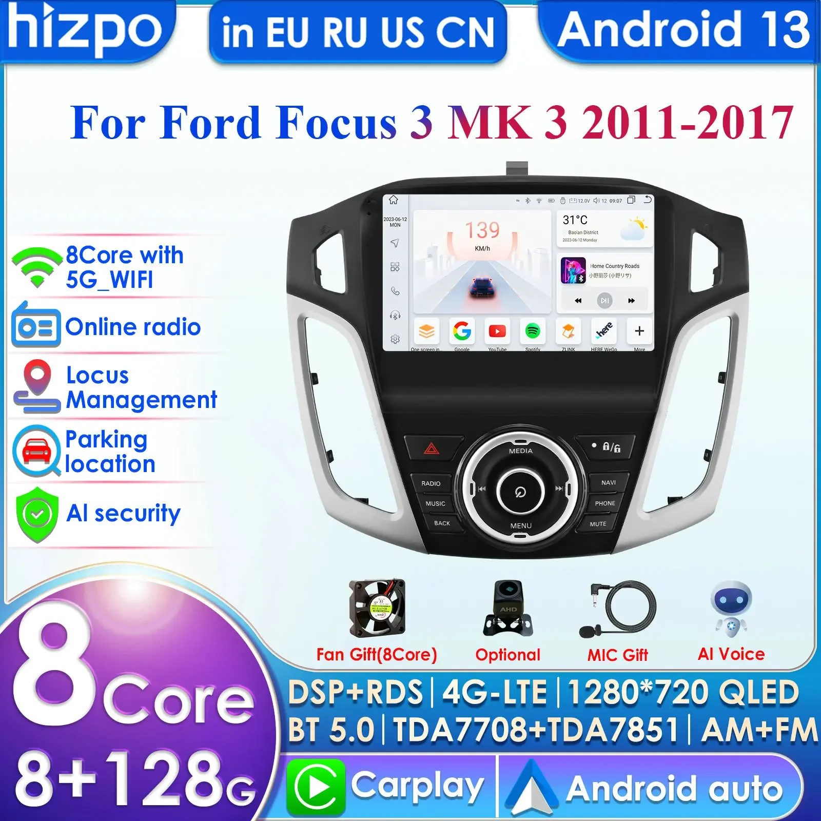 Hizpo Carplay 4G 360 Камера Android 13 Автомобильный радиоприемник для Ford Focus 3 MK 3 2011-2019 Мультимедийный видеоплеер GPS 2din Авторадио ПК
Hizpo Carplay 4G 360 Камера Android 13 Автомобильный радиоприемник для Ford Focus 3 MK 3 2011-2019 Мультимедийный видеоплеер GPS 2din Авторадио ПК