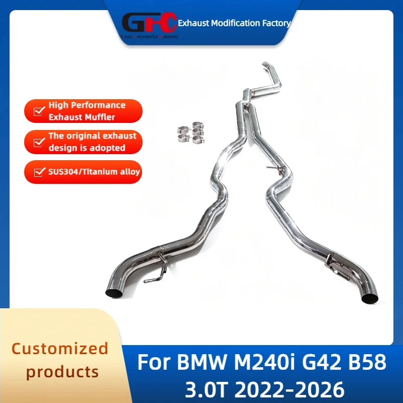 GFC Catback Straight Pipe Exhaust for BMW M240i G42 3.0T 2022-2024 High-Performance Stainless Steel Valve Exhaust Muffler System
GFC Catback Straight Pipe Exhaust for BMW M240i G42 3.0T 2022-2024 High-Performance Stainless Steel Valve Exhaust Muffler System
