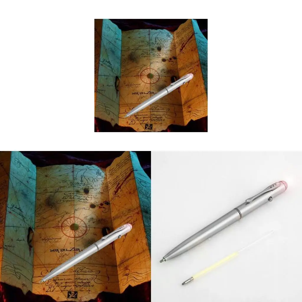 Invisible Pen with LED UV Light Metal Ballpoint Pen Sturdy Pen Clip Fun Secret Pen Party Supplies for Kid Student
Invisible Pen with LED UV Light Metal Ballpoint Pen Sturdy Pen Clip Fun Secret Pen Party Supplies for Kid Student