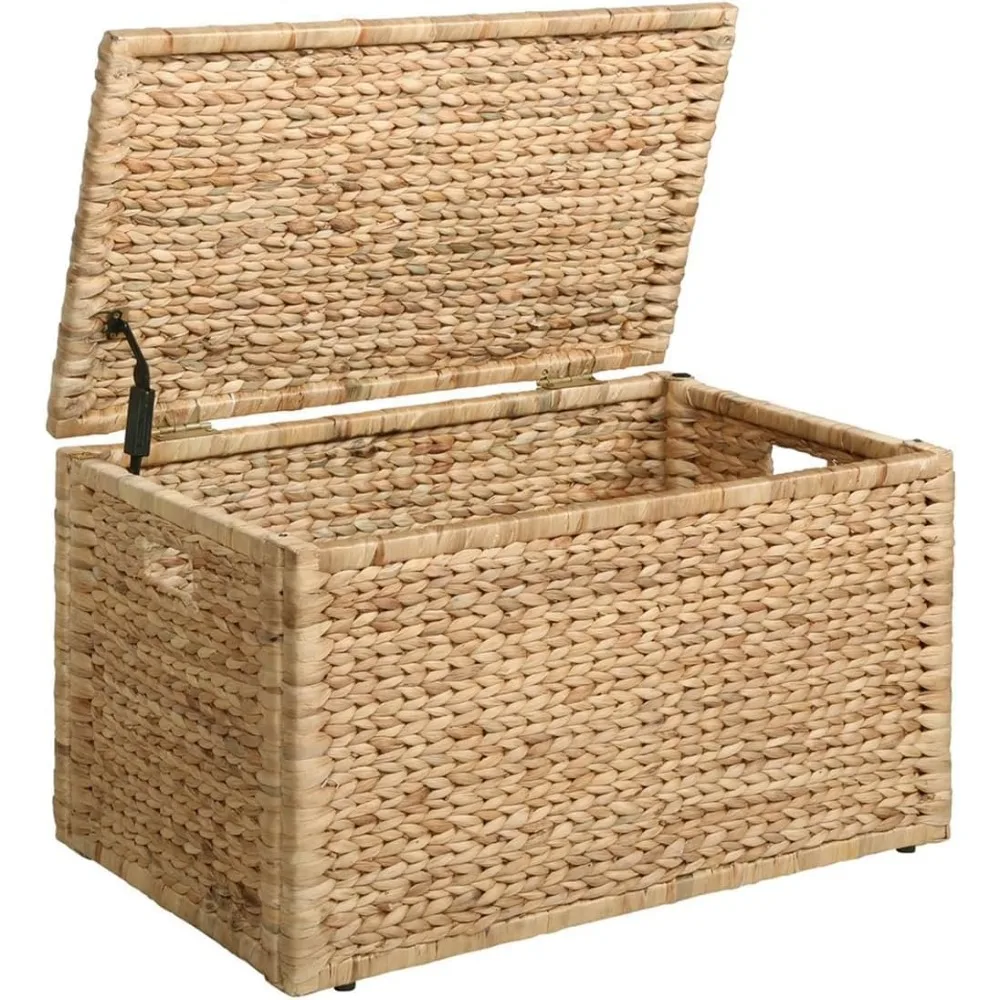 Heavy-duty Water Hyacinth Wicker Storage Trunk with Metal Frame, 30 by 17.5 by 17.5 Inches, Natural
Heavy-duty Water Hyacinth Wicker Storage Trunk with Metal Frame, 30 by 17.5 by 17.5 Inches, Natural