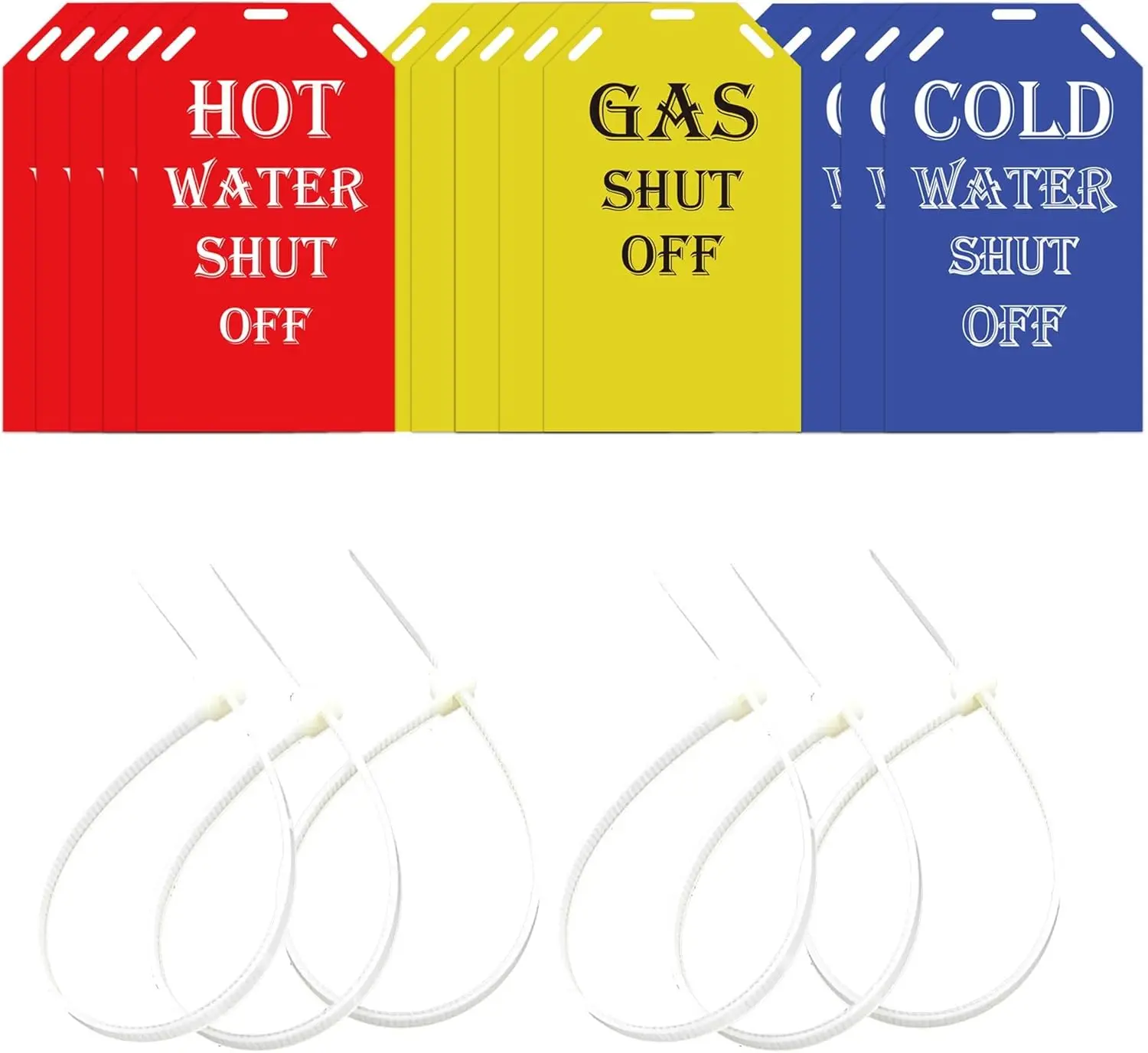 Метки для отсечных клапанов (15 шт.): желтые для газовых, синие для водяных, красные для клапанов горячей воды - пластиковые идентификационные бирки для клапанов
Метки для отсечных клапанов (15 шт.): желтые для газовых, синие для водяных, красные для клапанов горячей воды - пластиковые идентификационные бирки для клапанов