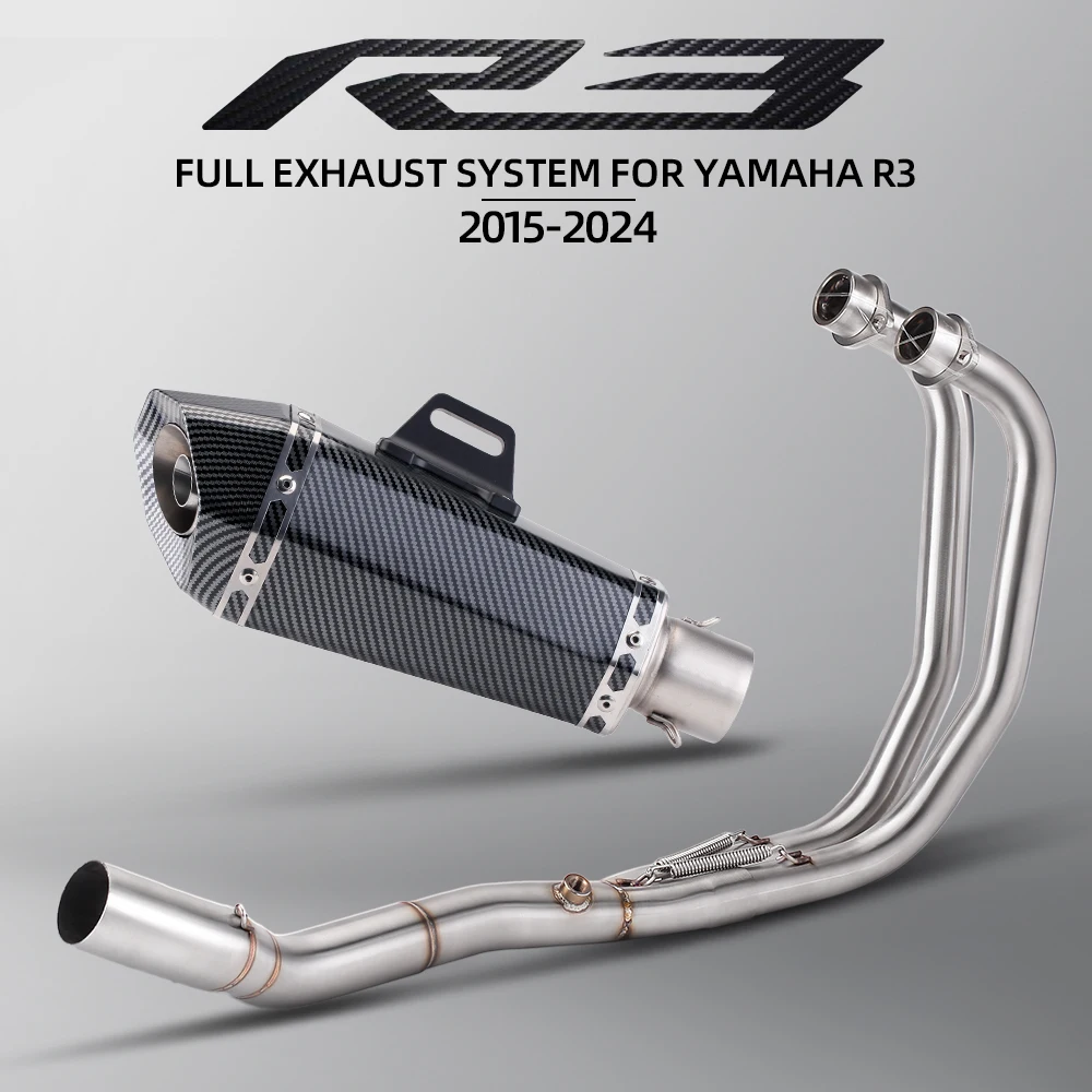 Motorcycle Exhaust Escape Moto Full System Front Link Pipe Carbon Muffler Slip On For Yamaha YZF R3 R25 MT03 2015-2024
Motorcycle Exhaust Escape Moto Full System Front Link Pipe Carbon Muffler Slip On For Yamaha YZF R3 R25 MT03 2015-2024