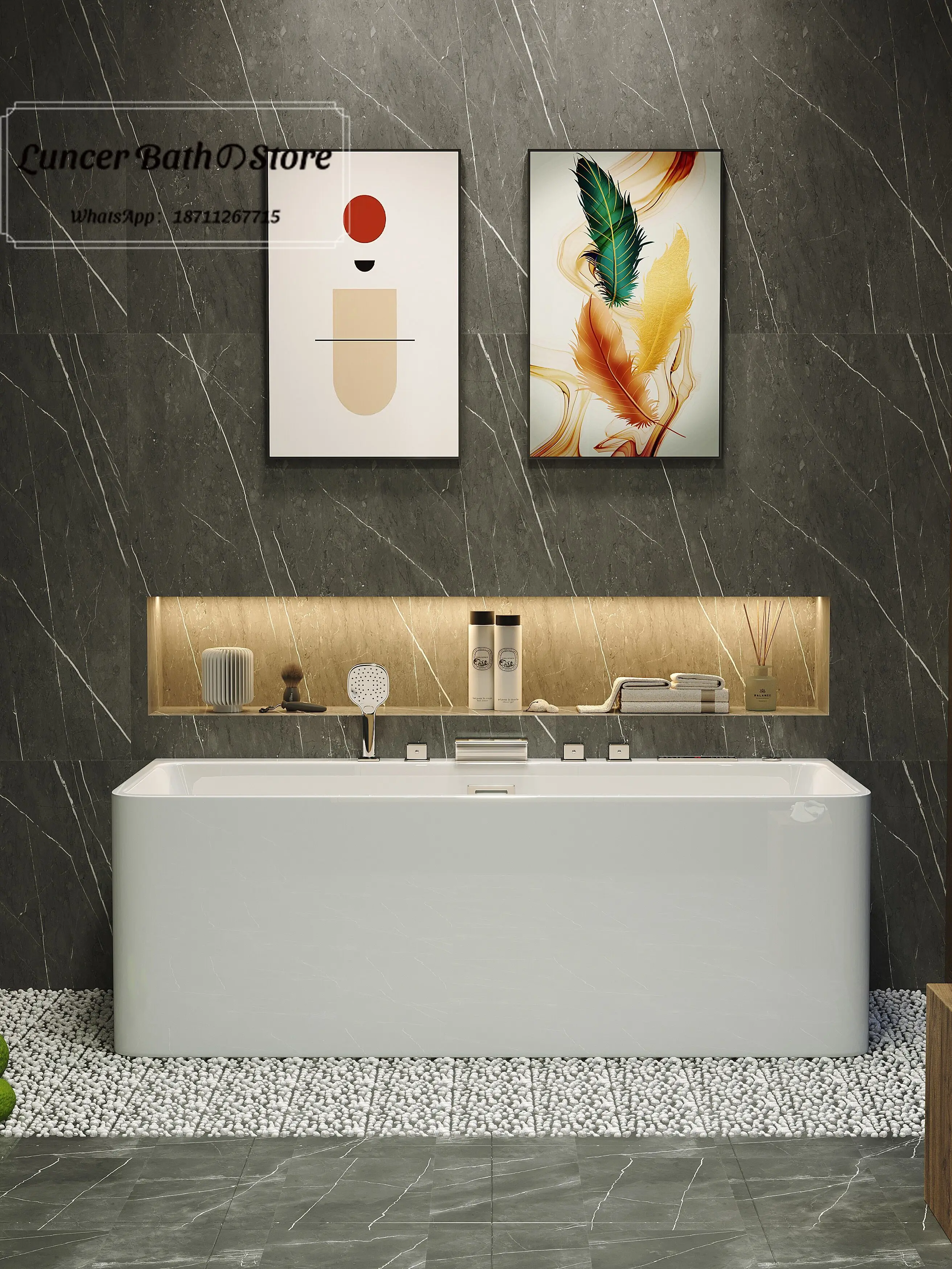 Acrylic Whirlpool Massage Bathtub, Constant Temperature Spa Tub, Small Space Freestanding Rectangular Bathtub
Acrylic Whirlpool Massage Bathtub, Constant Temperature Spa Tub, Small Space Freestanding Rectangular Bathtub