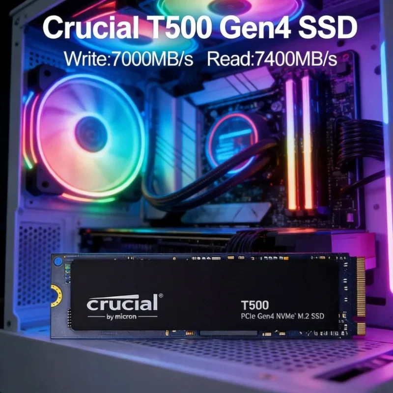 Crucial T500 1TB 2TB PCIe Gen4 NVMe M2 SSD 2280 7300MBps TLC NAND Compatible with PS5 Internal Solid State Drive
Crucial T500 1TB 2TB PCIe Gen4 NVMe M2 SSD 2280 7300MBps TLC NAND Compatible with PS5 Internal Solid State Drive