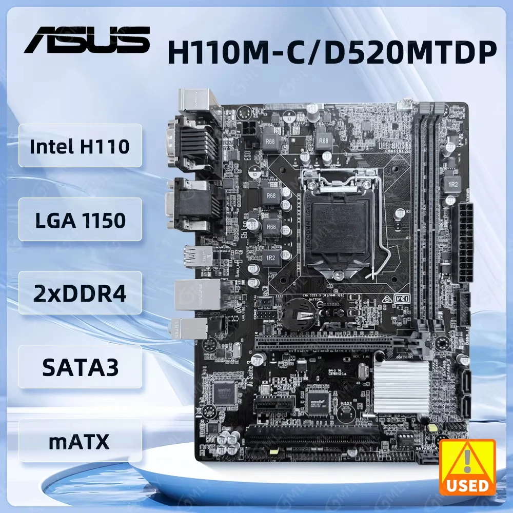 ASUS H110M-C H110M-C/D520MT/DP_MB Motherboard Intel H110 LGA 1151 support 6600 6300 cpu DDR4 32GB PCI-E 3.0 Micro ATX
ASUS H110M-C H110M-C/D520MT/DP_MB Motherboard Intel H110 LGA 1151 support 6600 6300 cpu DDR4 32GB PCI-E 3.0 Micro ATX
